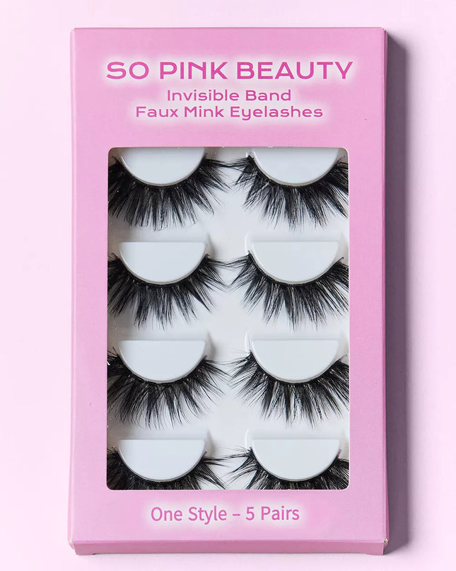 SO PINK BEAUTY Faux Mink Eyelashes 5 Pairs 