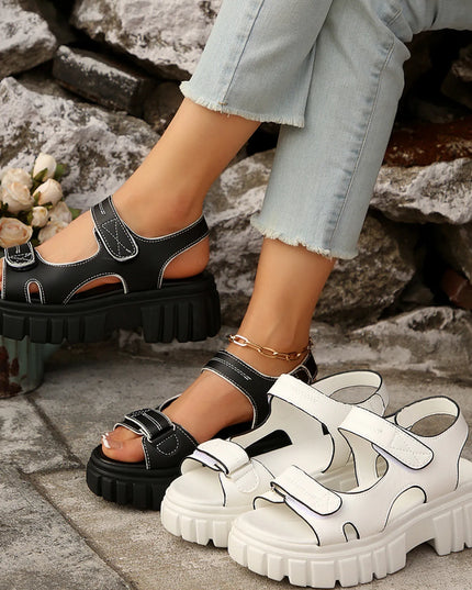 Platform Chunky Velcro Strap Sandals 