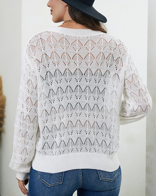 Openwork V-Neck Cardigan