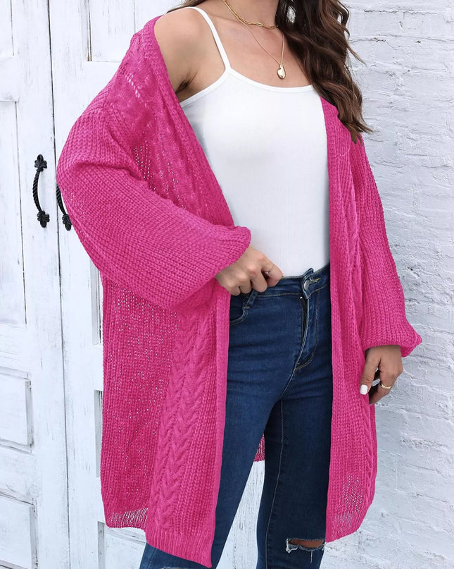 Open Front Long Sleeve Cardigan
