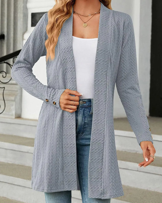 Open Front Long Sleeve Cardigan
