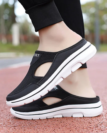 Round Toe Mesh Cut Out Sandals 