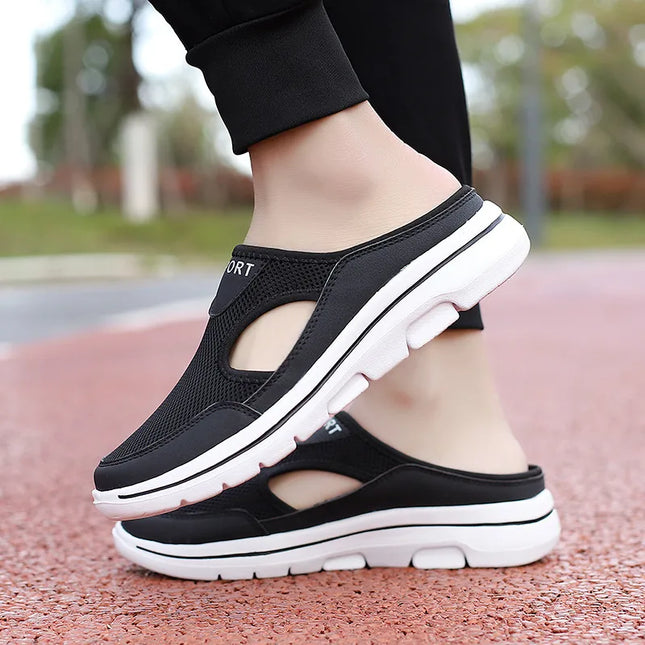 Round Toe Mesh Cut Out Sandals 