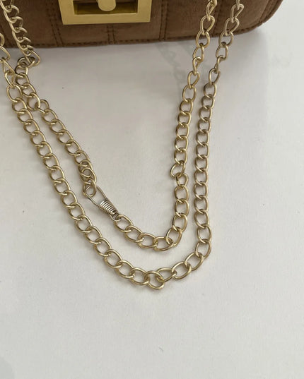 Gold Clasp Chain Shoulder Bag 