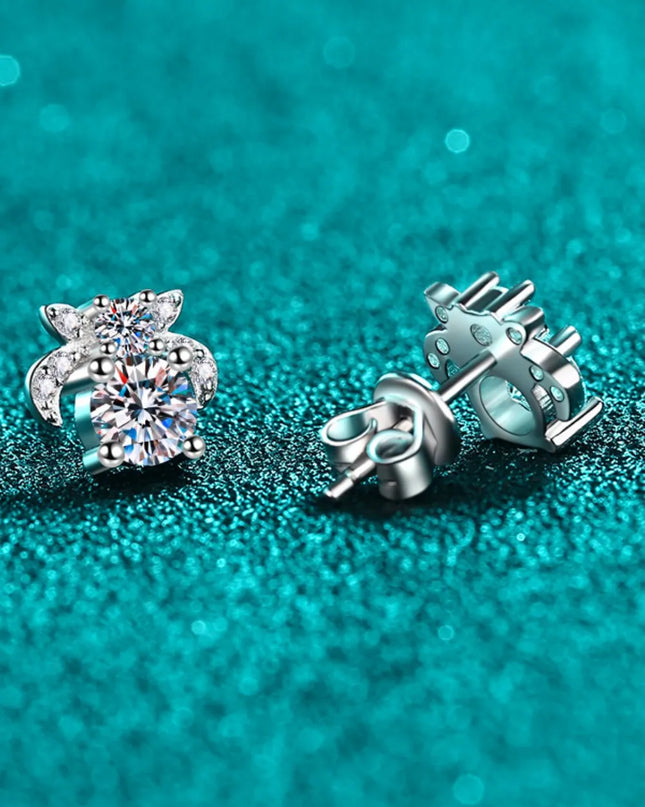 1 Carat Moissanite 925 Sterling Silver Stud Earrings 