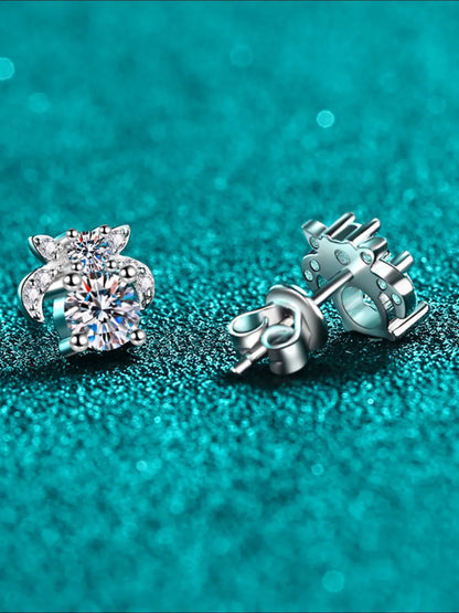 1 Carat Moissanite 925 Sterling Silver Stud Earrings 