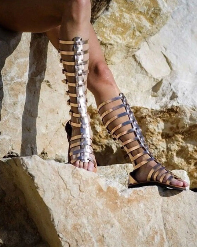 Strappy Sandals with Multiple Buckles
