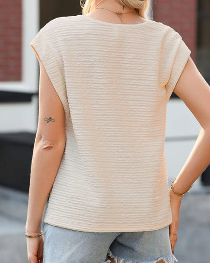 Asymmetrical Neck Short Sleeve Top