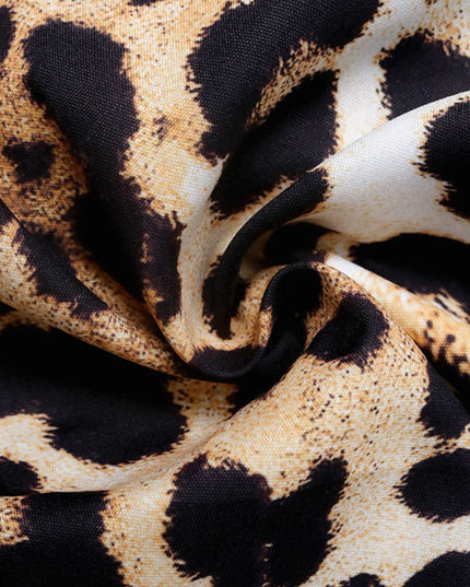 Leopard Print Tie Front Blouse 