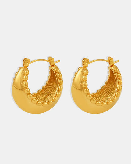 18K Gold-Plated Stainless Steel Huggie Earrings 