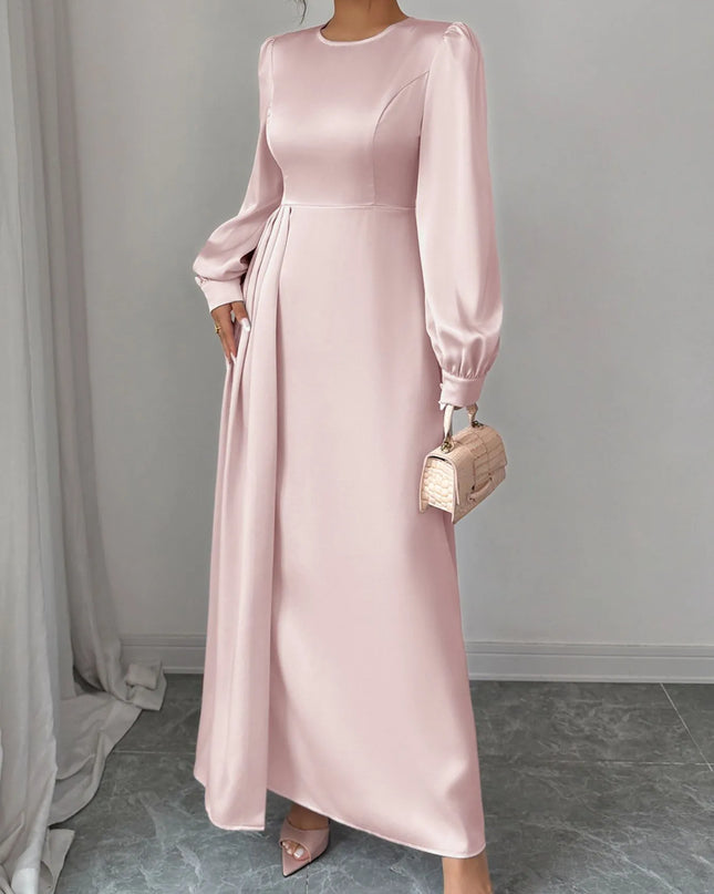 Satin Long Sleeve Maxi Dress