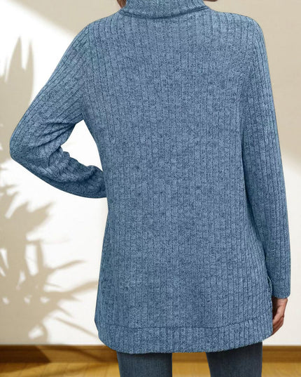 Turtleneck High Low Top