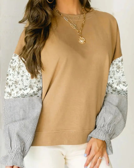 Color Block Long Sleeve Sweatshirt