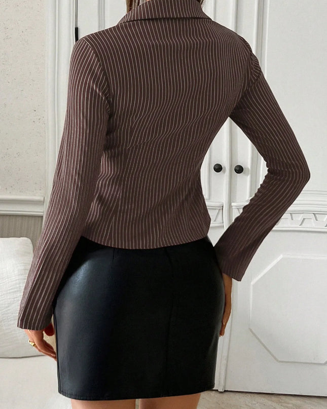 Striped Button Up Long Sleeve Shirt