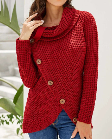 Full Size Texture Turtleneck Long Sleeve Sweater Plus Size