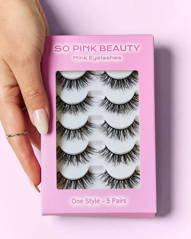 SO PINK BEAUTY Mink Eyelashes 5 Pairs 