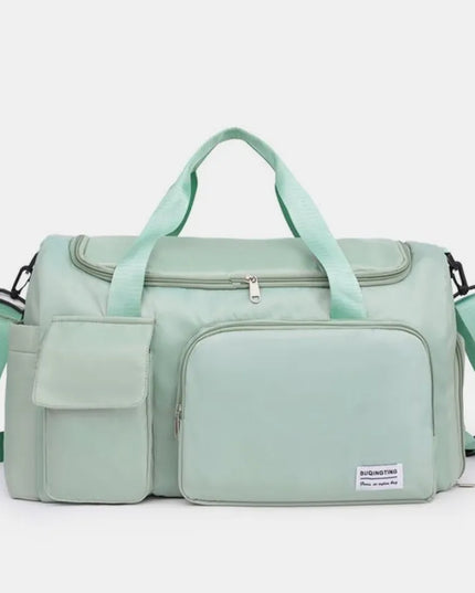 Oxford Cloth Detachable Strap Travel Bag Gum Leaf One Size