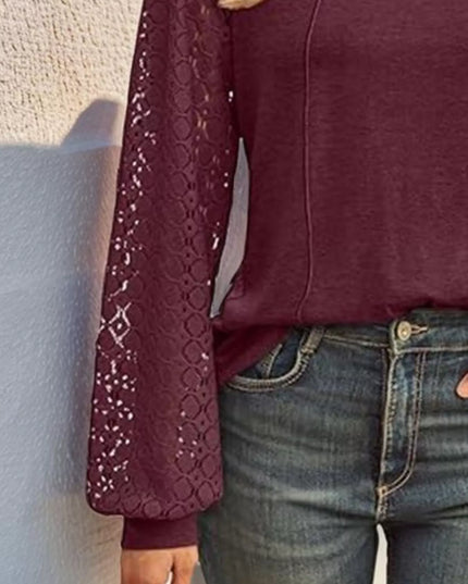 Round Neck Lace Sleeve Blouse
