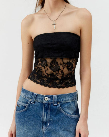 Lace Strapless Tube Top