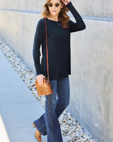 Basic Bae Full Size Round Neck Long Sleeve Top