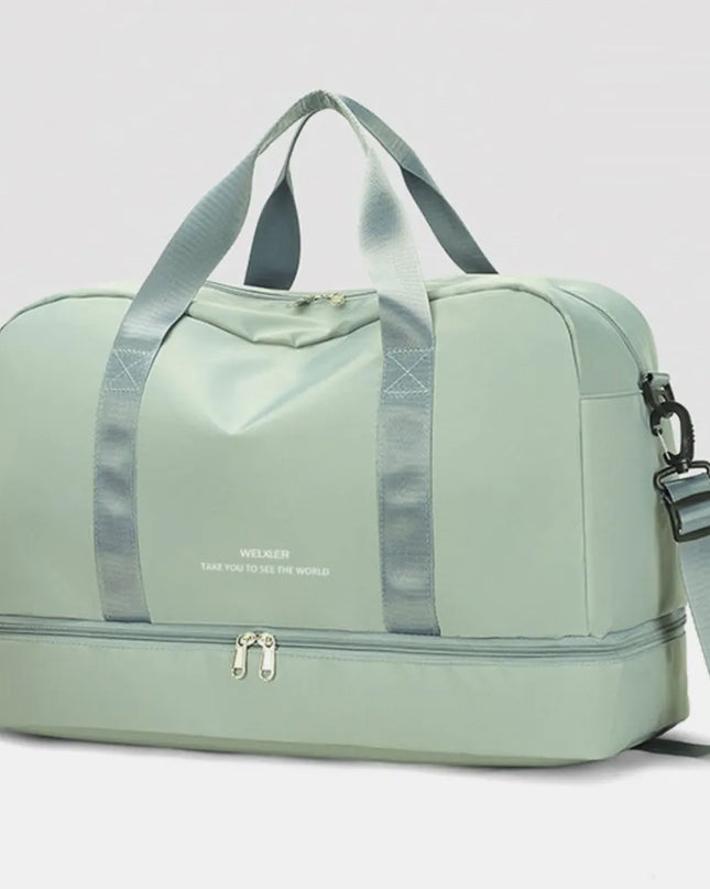 Detachable Strap Nylon Oversize Travel Bag Gum Leaf One Size