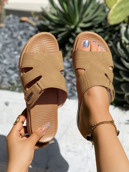 Casual Comfort Cut-Out Platform Slides 