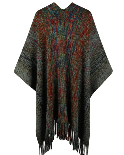 Heathered Fringe Hem Poncho