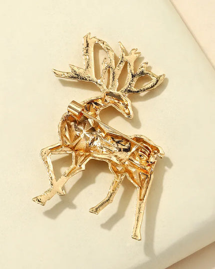 Alloy Reindeer Brooch 