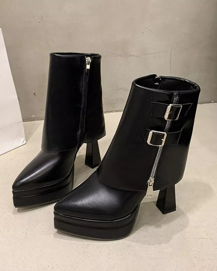 Point Toe High Heels Boots