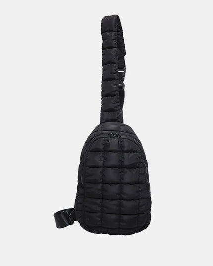 Quilted Nylon Crossbody Bag Black One Size