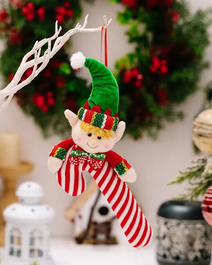 Christmas Candy Cane Hanging Ornament Red One Size