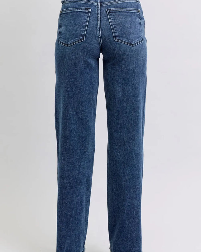 Judy Blue Full Size Raw Hem Mid Rise Jeans