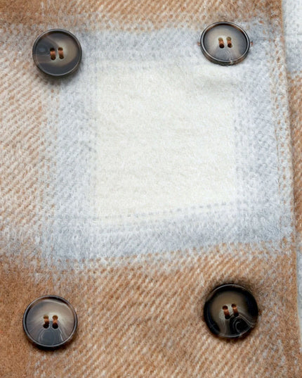 Plaid Wool Blend Longline Jacket