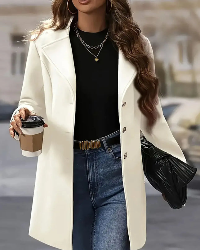 Single-Breasted Longline Blazer Coat