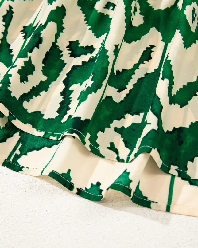 Western Aztec Shirred A-line Sleeveless Maxi Dress