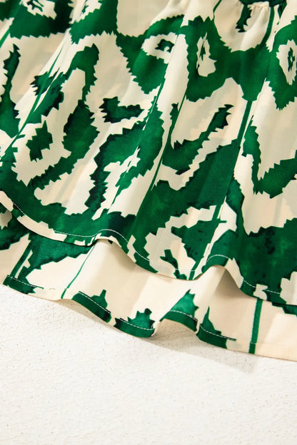 Western Aztec Shirred A-line Sleeveless Maxi Dress