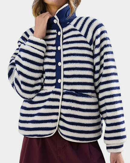 Pocketed Half Snap Sherpa Jacket