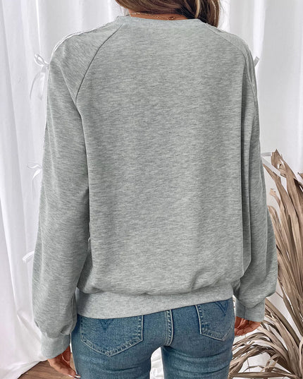 Lace Detail Round Neck Sweatshirt