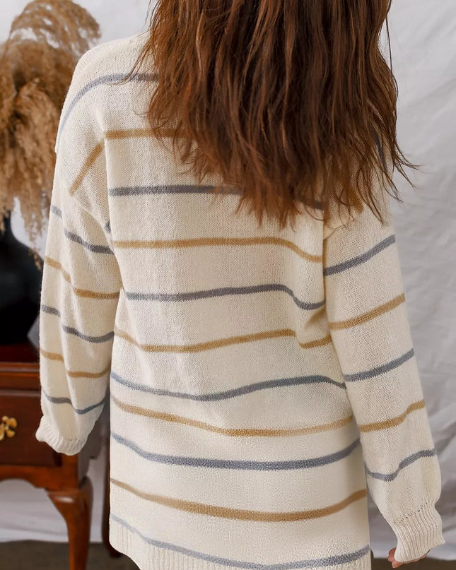 Striped Dropped Shoulder Oversized Sweater Dress