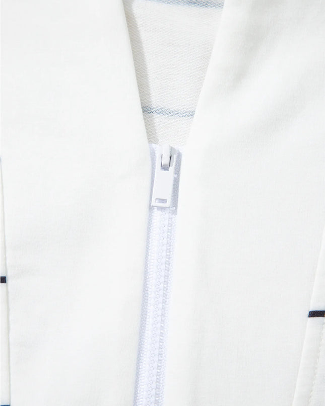 Striped Quarter Zip Sweatshirt with Relaxed Fit