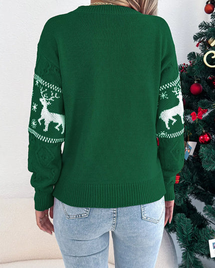 Christmas Reindeer Round Neck Sweater