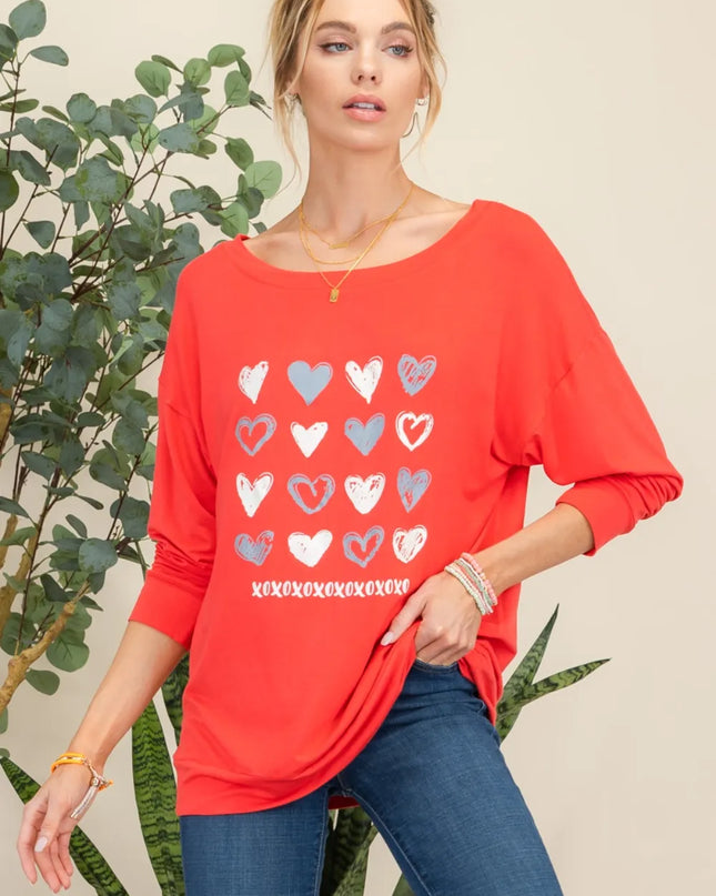 Celeste Full Size Heart Graphic Long Sleeve T-Shirt