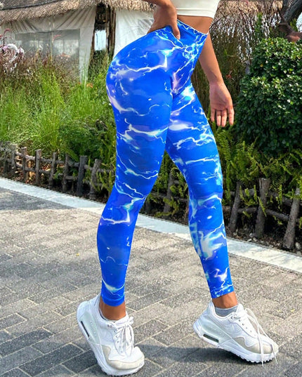 Tie-dye Slim Fit High Waistband Long Active Pants
