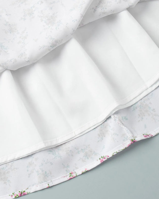 Floral Print Balloon Sleeve Dress