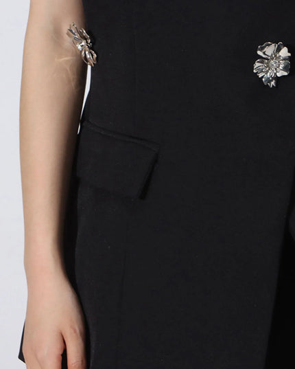 Flower Sleeveless Vest and Skirt Set