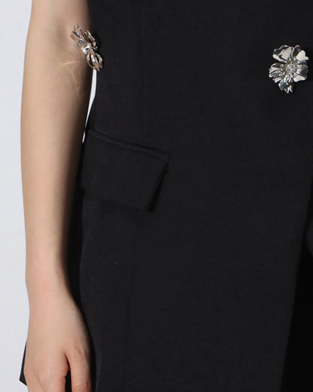 Flower Sleeveless Vest and Skirt Set