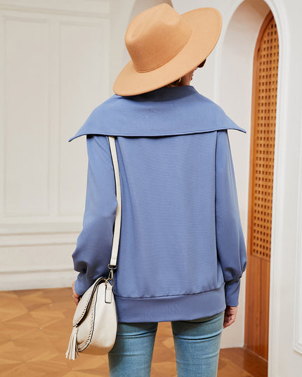 Half-Zip Collared Sweatshirt