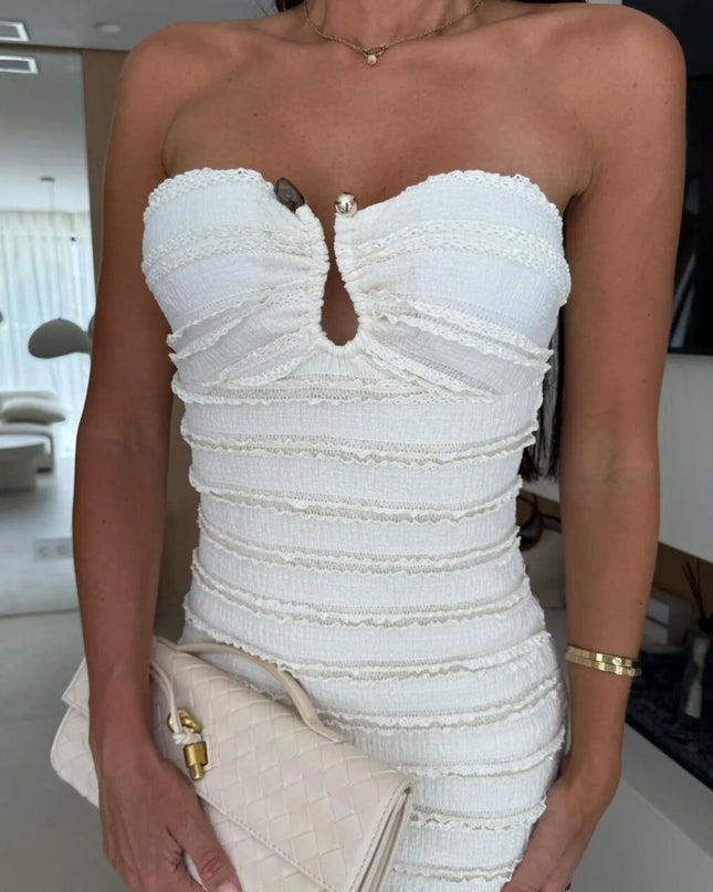 Sweetheart Neck Tube Maxi Dress White