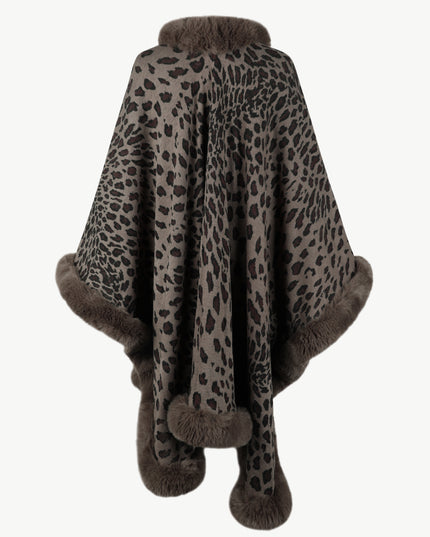 Leopard Open Front Poncho