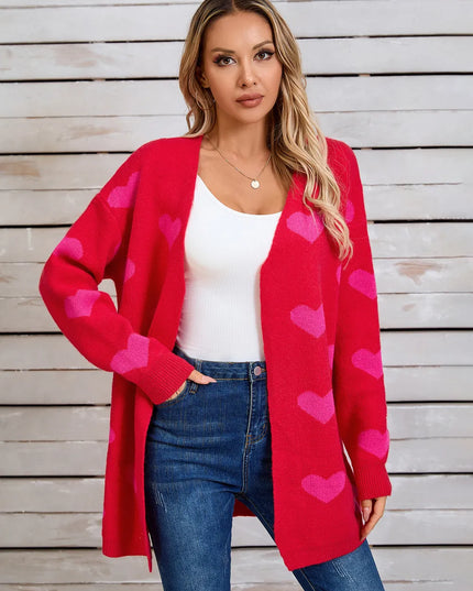 Angel Wings Heart Open Front Long Sleeve Cardigan